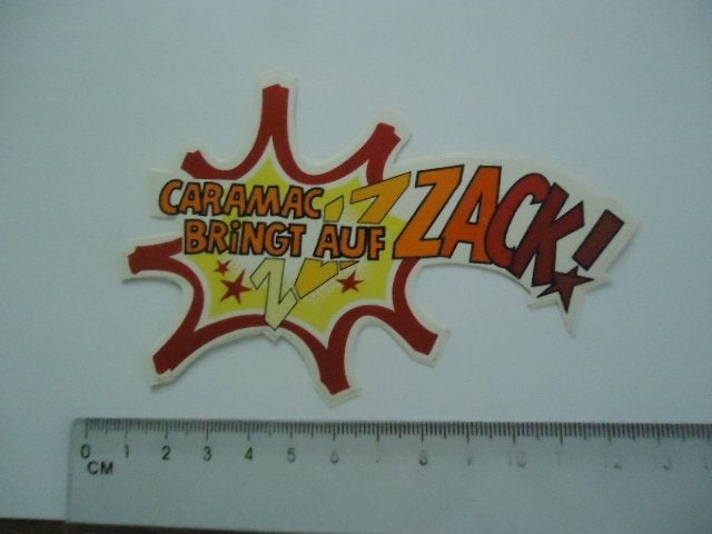 sticker oud CARAMAC reep chocola nestle vintage retro snoep, Verzenden, Zo goed als nieuw, Bedrijf of Vereniging