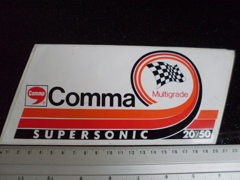 sticker Comma Multigrade supersonic 20w/50 oil olie, Verzenden, Zo goed als nieuw, Merk