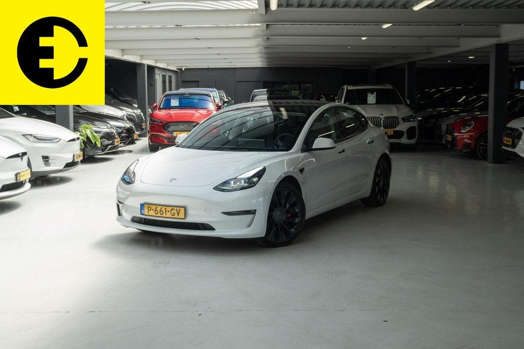 Tesla Model 3 Performance AWD 75 kWh | SoH 93,1% | FSD T.W.V, Auto's, Tesla, Automaat, Gebruikt, Zwart, 462 pk