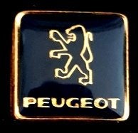 Peugeot pin vierkant d.blauw, Verzenden, Nieuw, Transport, Speldje of Pin