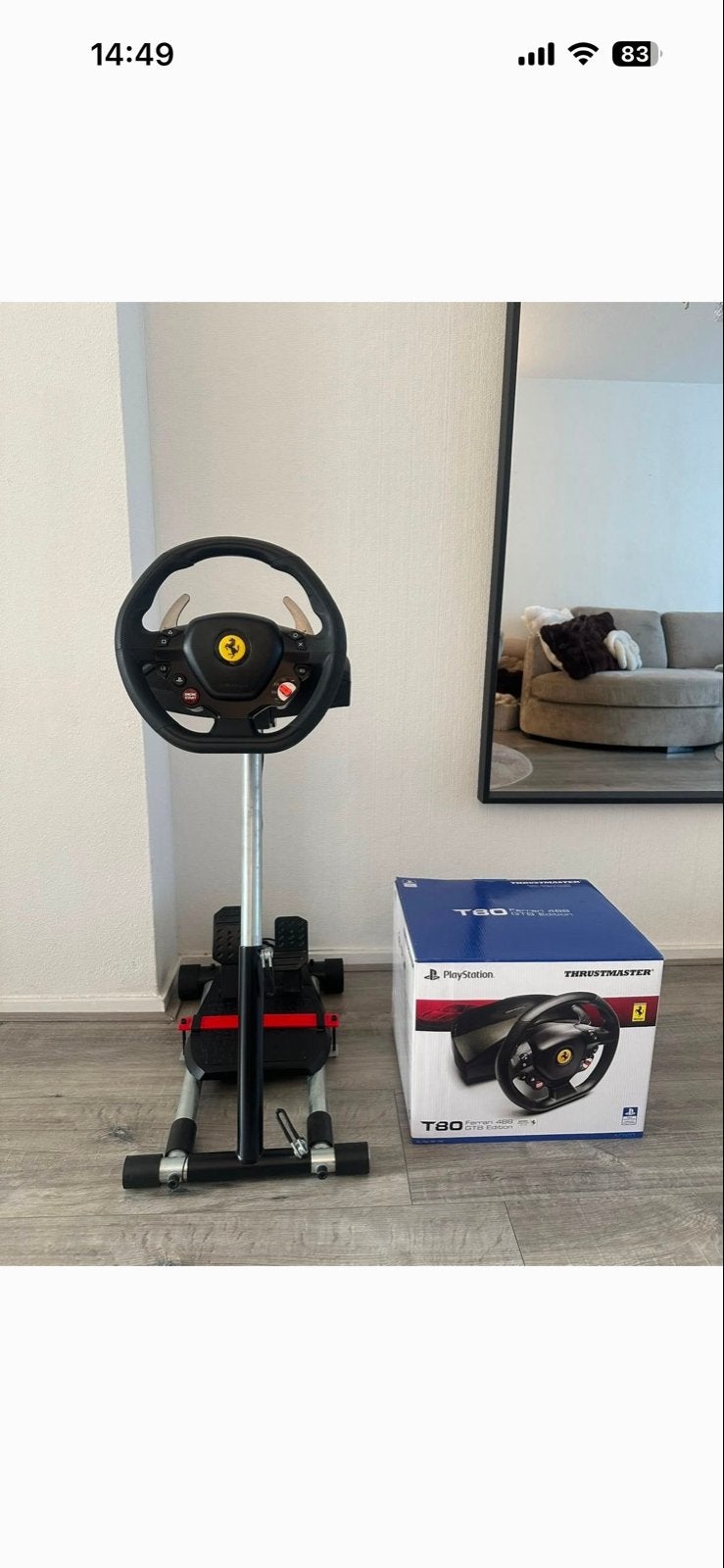 Thrustmaster T80 Ferrari 488 GTB Edition racestuur + Playsea, Ophalen, Zo goed als nieuw, Stuur of Pedalen, PlayStation 4