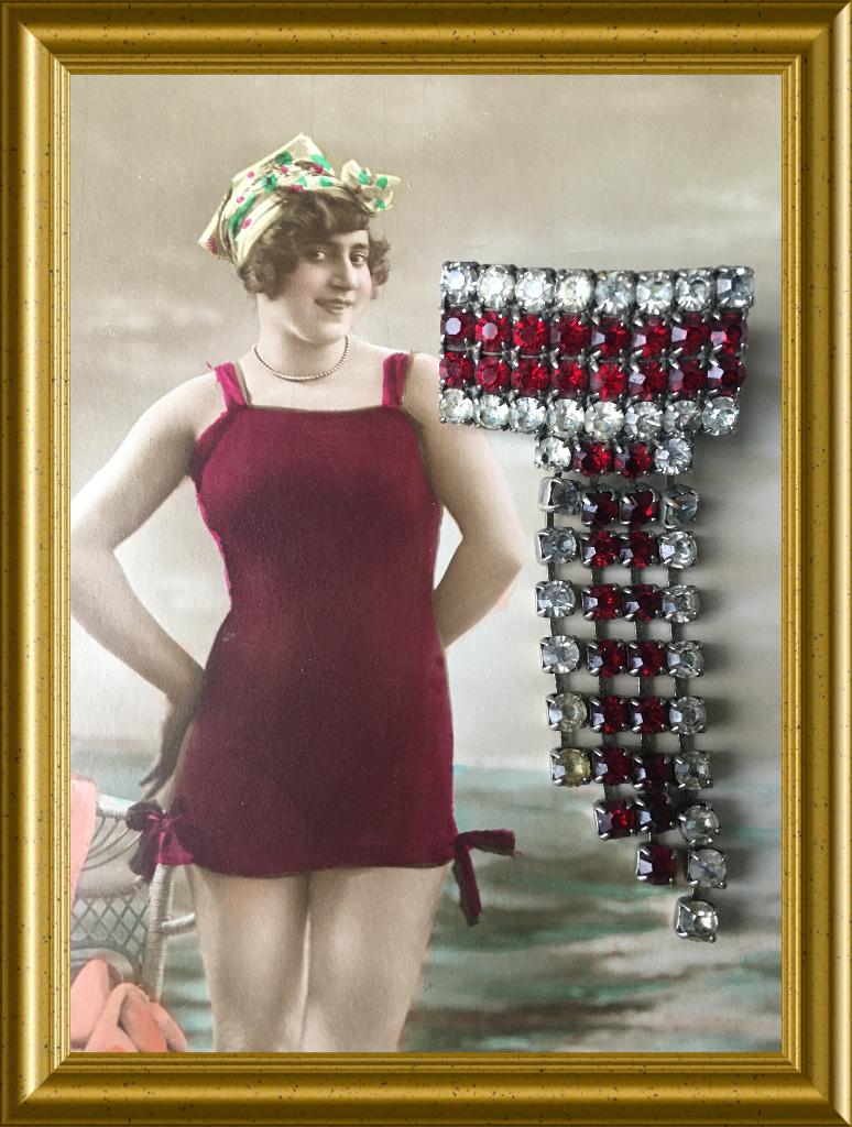 Oude strass broche, Sieraden, Tassen en Uiterlijk, Antieke sieraden, Ophalen of Verzenden, Overige materialen, Broche