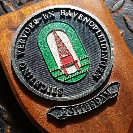 Vintage Wapenschild Stichting Havenopleidingen Oud Rotterdam, Verzenden, Gebruikt, Overige typen