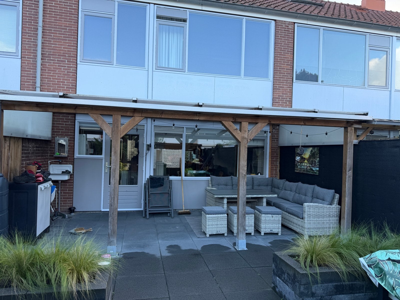 Complete Overkapping 6m breed x 3m uitval, Tuin en Terras, Ophalen, Gebruikt, Overige typen