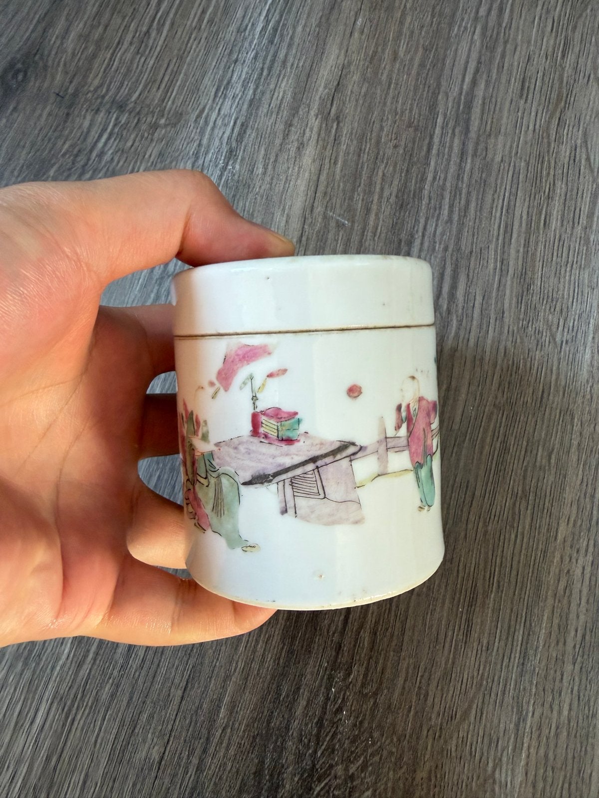Antieke Chinese porseleinen pot met deksel, Ophalen of Verzenden