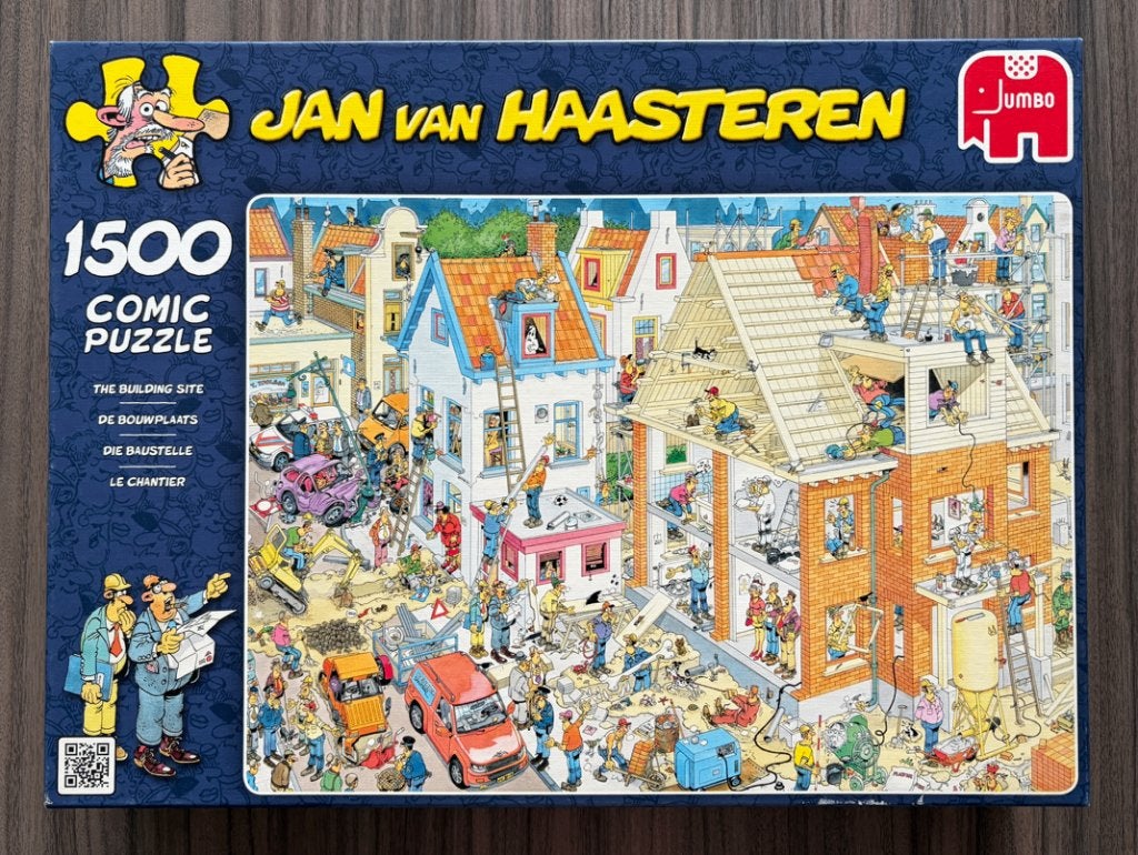 Jan van Haasteren - De Bouwplaats - 1500 stukjes, Ophalen of Verzenden, 500 t/m 1500 stukjes, Zo goed als nieuw