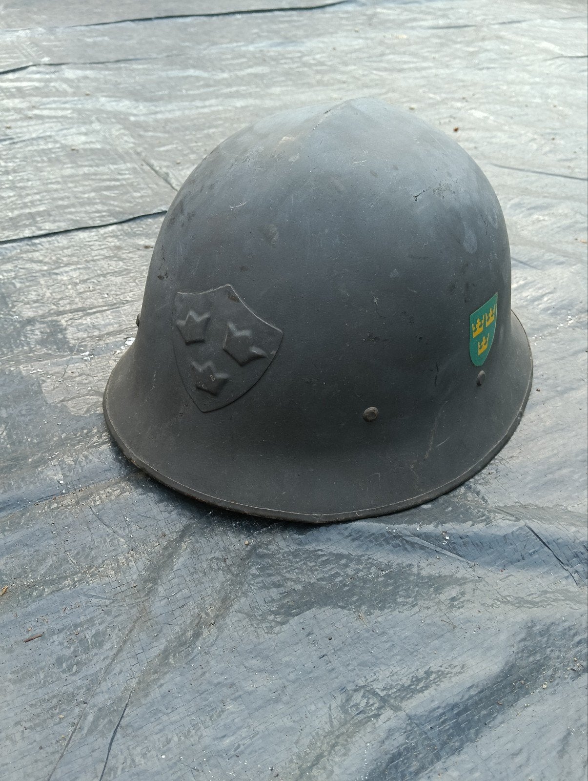 Zweedse leger helm WW2 ORIGINAL, Ophalen of Verzenden, Helm of Baret