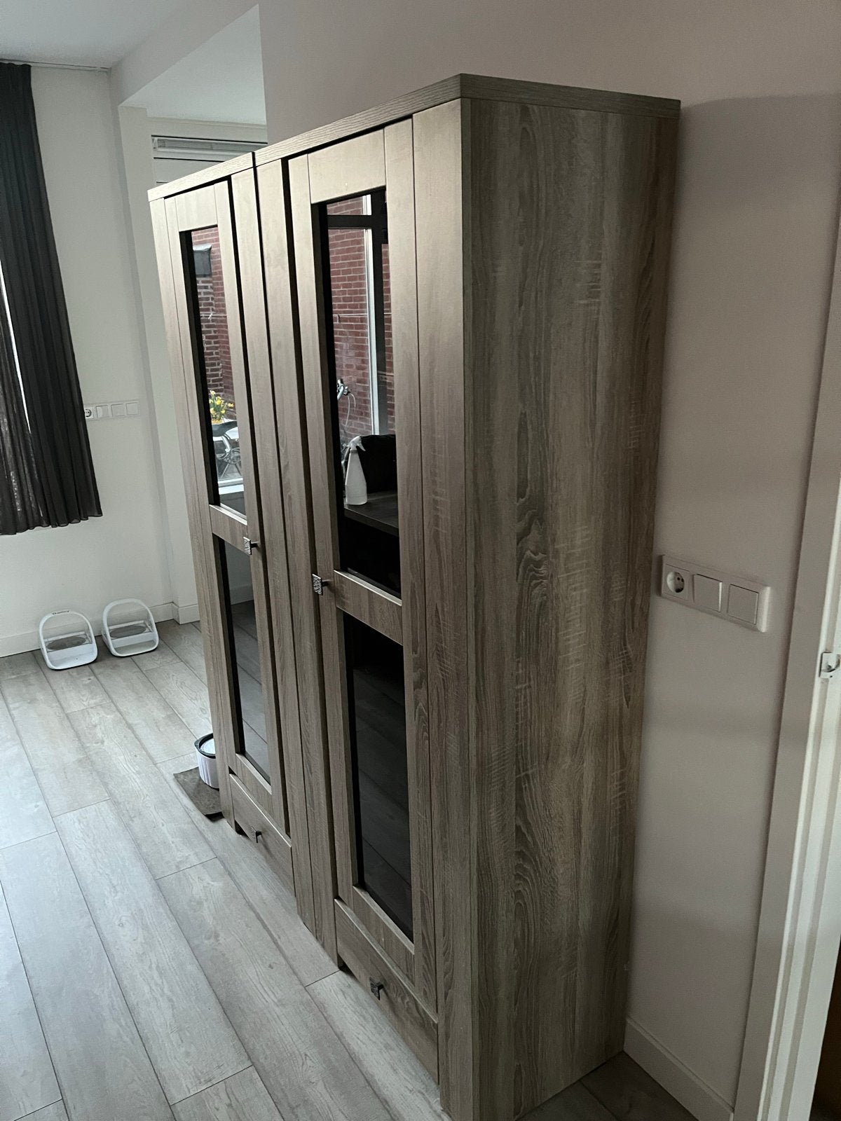 Complete Woonkamer Set: Vitrinekasten & Dressoir, Ophalen of Verzenden, Zo goed als nieuw, 200 cm of meer, 150 tot 200 cm