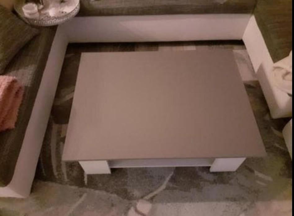 Salontafel antraciet/ wit, Huis en Inrichting, Tafels | Salontafels, Ophalen, 50 tot 100 cm, 50 tot 100 cm, Zo goed als nieuw