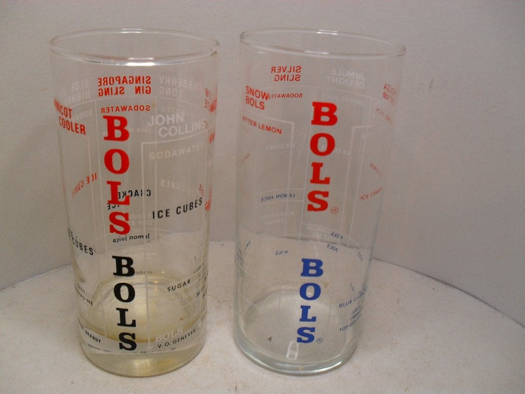 Verschillende Bols longdrink glazen (zwart & blauw), Ophalen of Verzenden, Zo goed als nieuw, Overige typen