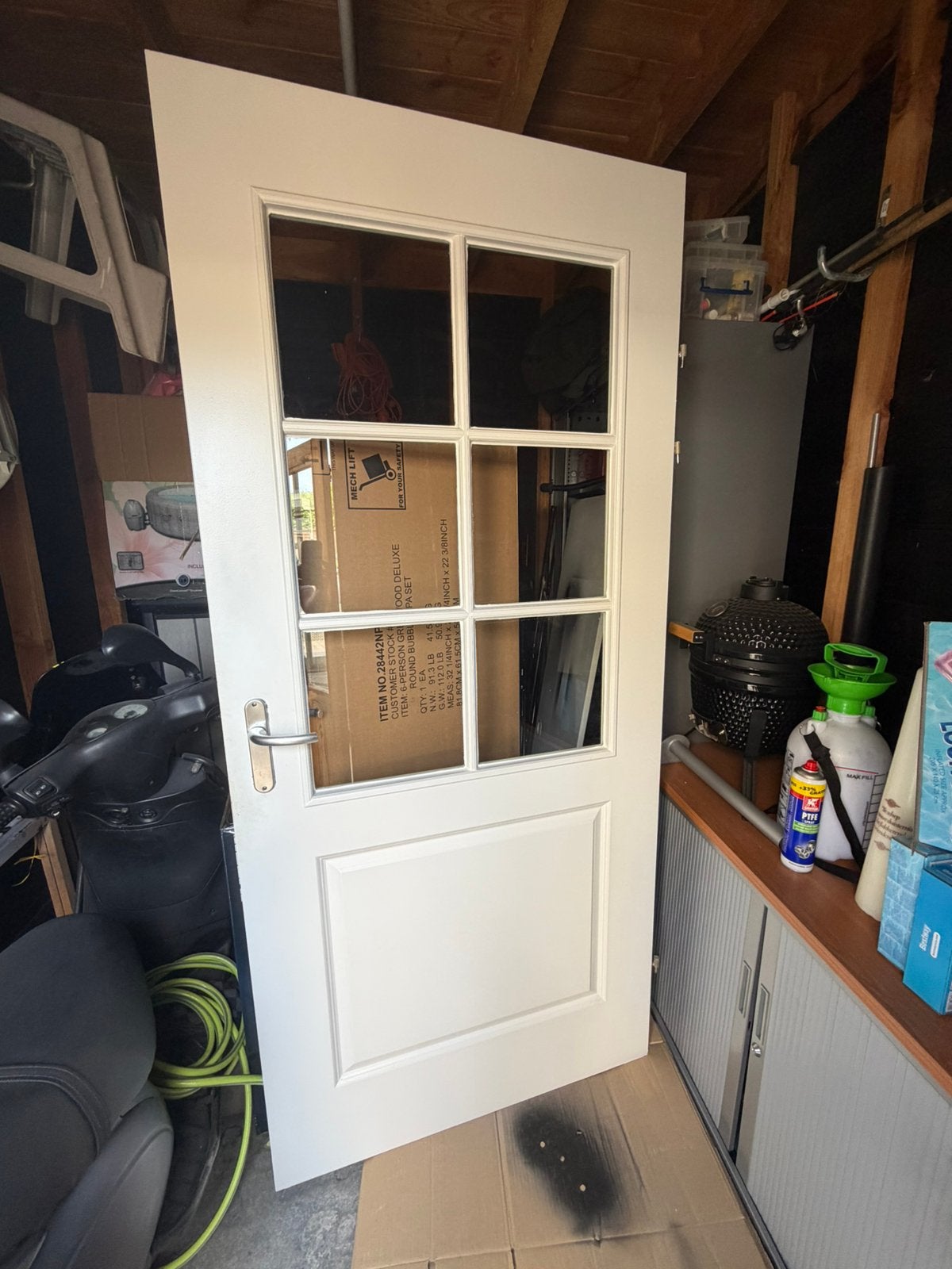 Opdekdeur met glas gratis, Doe-het-zelf en Verbouw, Ophalen, Gebruikt, Binnendeur, Glas