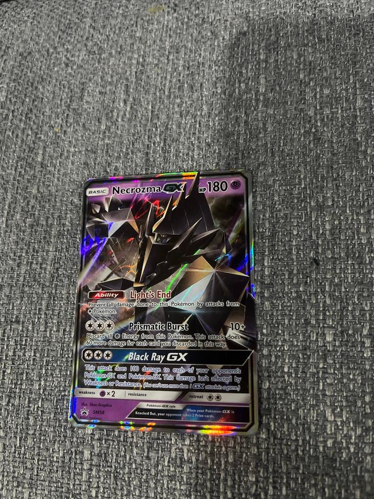 Necrozma GX Pokémon kaart - SM58 Full Art Promo, Ophalen, Zo goed als nieuw, Losse kaart, Foil