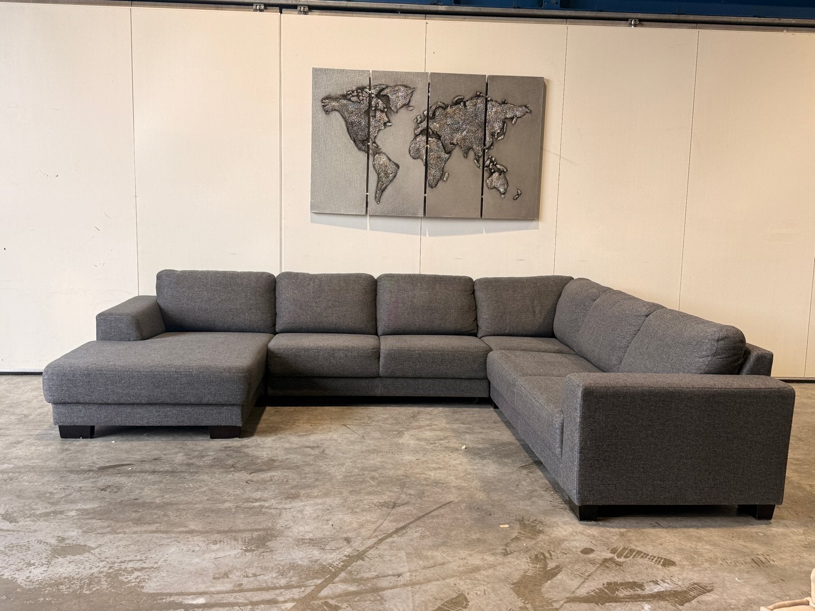 Mooie Luxe U-Bank – merk Inhouse | Antraciet, 100 tot 125 cm, Hoekbank, 300 cm of meer, Ophalen of Verzenden