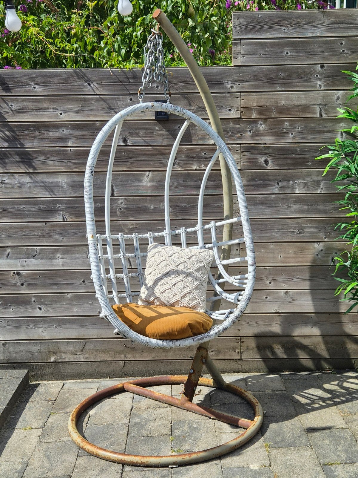 Sissy-Boy Hangstoel met Frame - Binnen & Buiten, Ophalen, Gebruikt, Wit, Bohemian