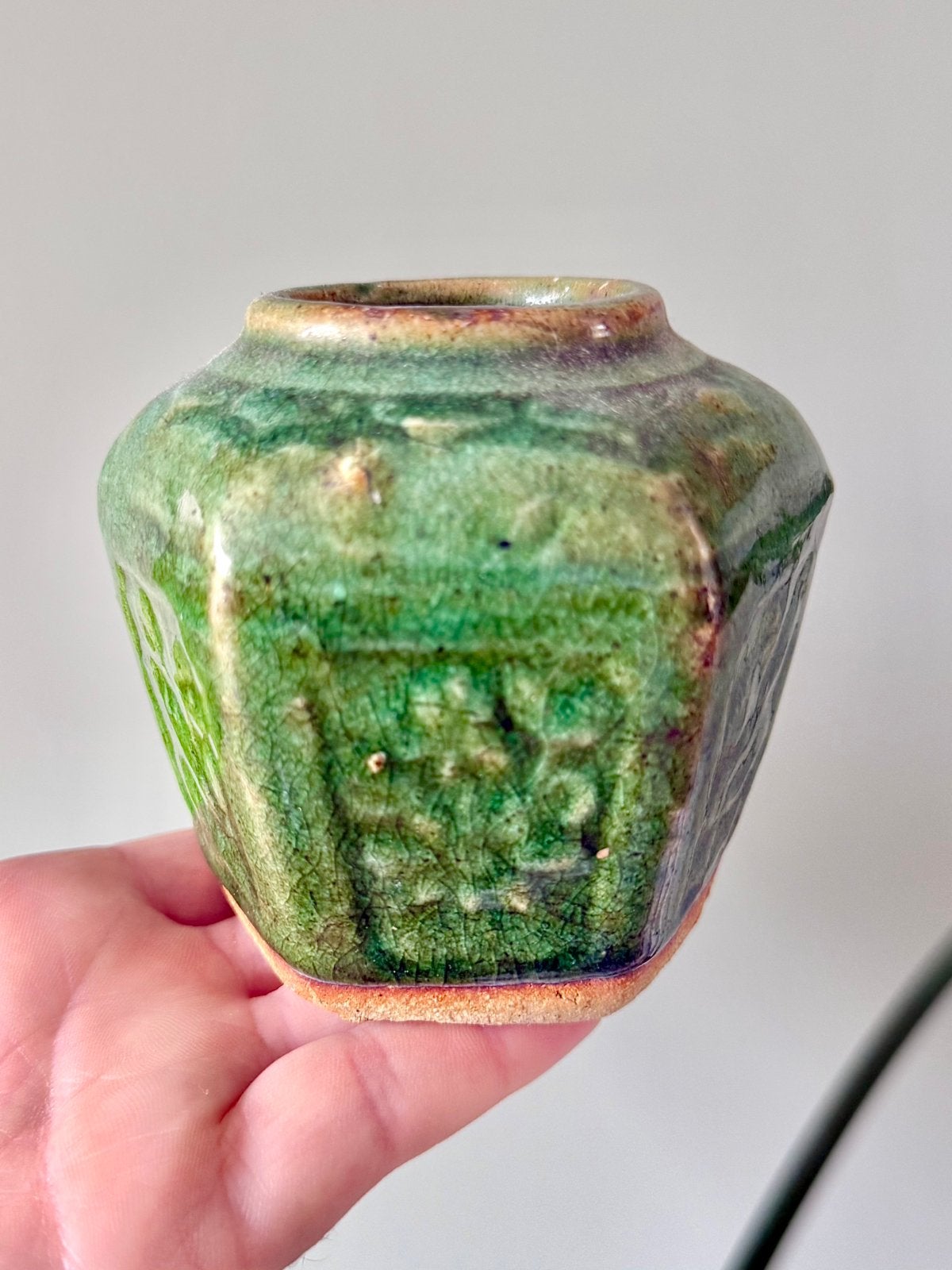 Vintage groen gemberpotje gemberpot, Ophalen of Verzenden