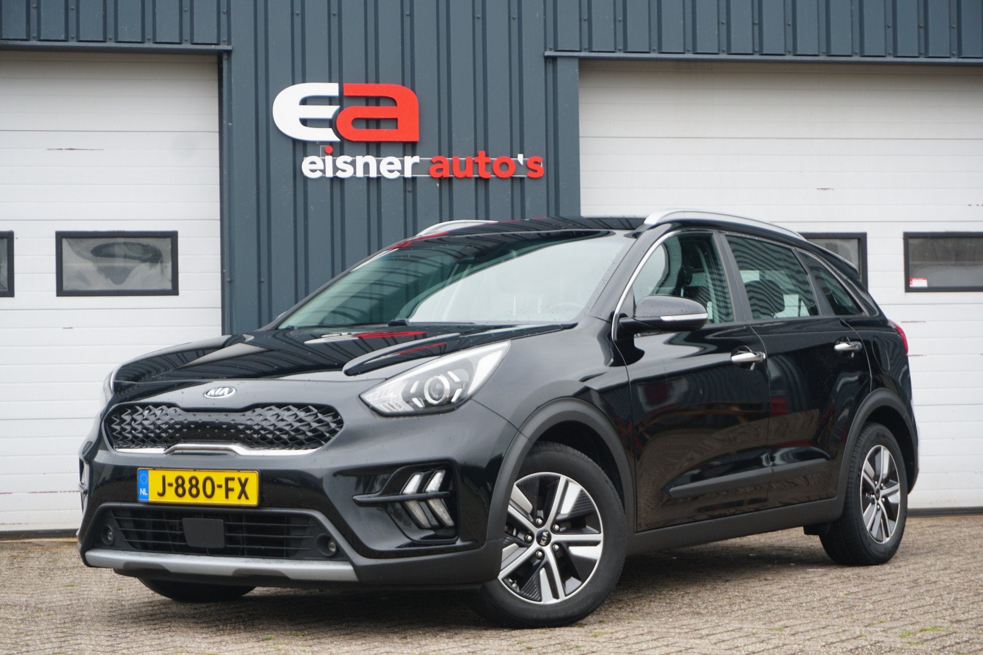 Kia Niro 1.6 GDi Hybrid DynamicLine | CAMERA | NAVI | ACC |, Auto's, Gebruikt, Met garantie (alle), Leder en Stof, Zwart