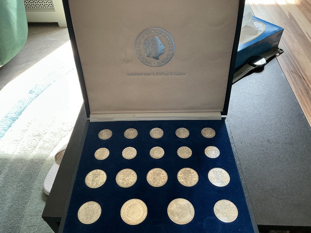 Set zilveren munten juliana 1/2,5/10, Ophalen, Koningin Juliana, Setje, Zilver
