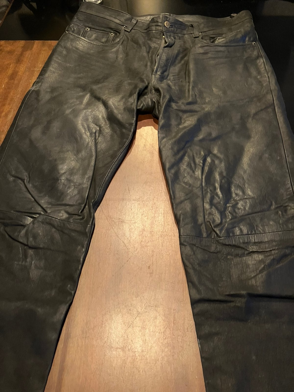 Leren herenbroek, Kleding | Heren, Ophalen of Verzenden, Zo goed als nieuw, Overige maten, Zwart