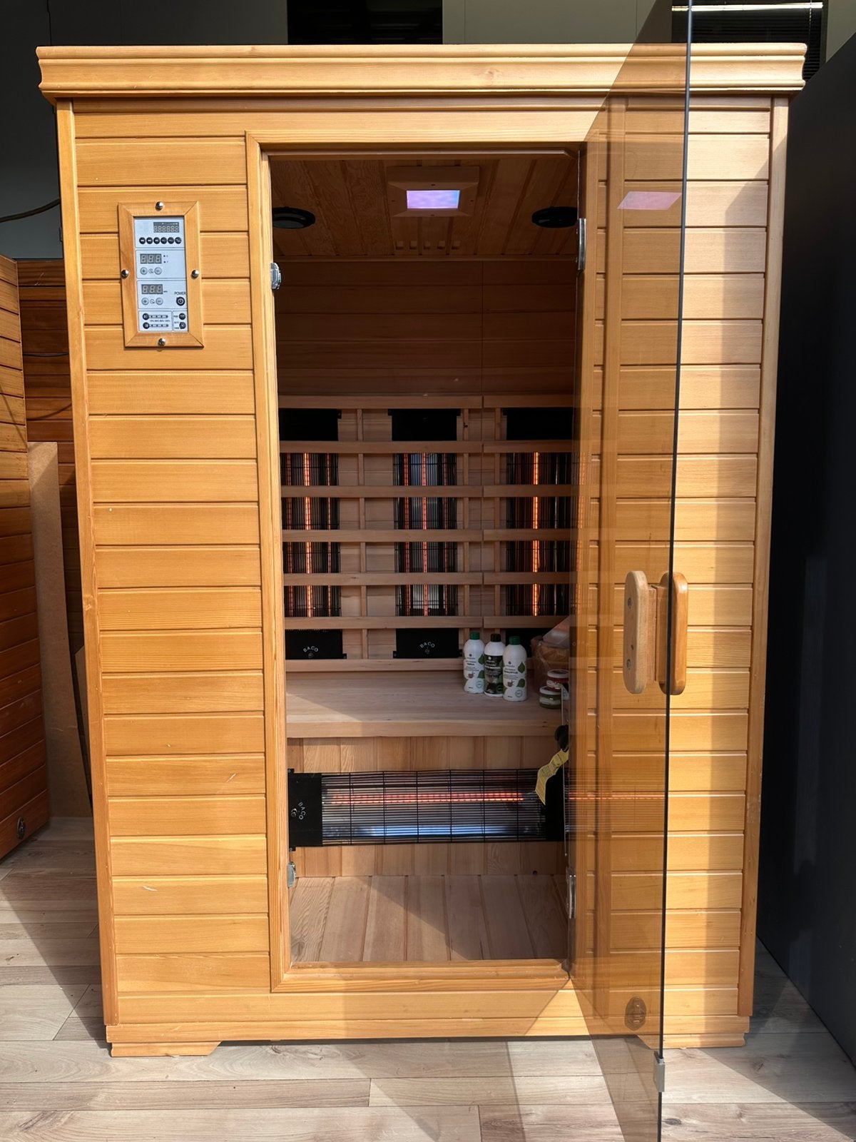 Showmodel Combi Sauna | Infrarood + 3,5kW Harvia 230V| OP=OP, Info@inner-stillness.nl, Fins of Traditioneel, 7665VB, Complete sauna