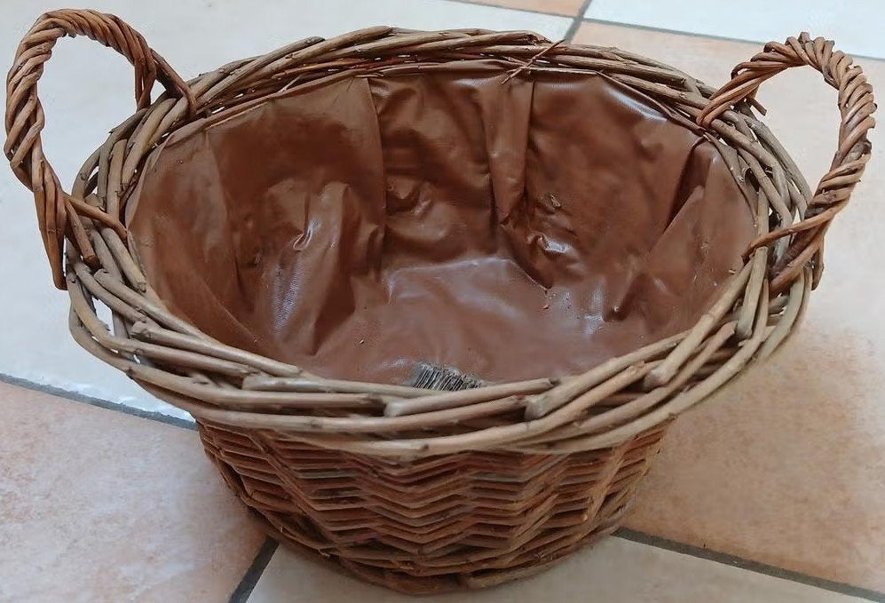 rond plantenmandje, Huis en Inrichting, Mand, Rond, Ophalen of Verzenden, Zo goed als nieuw