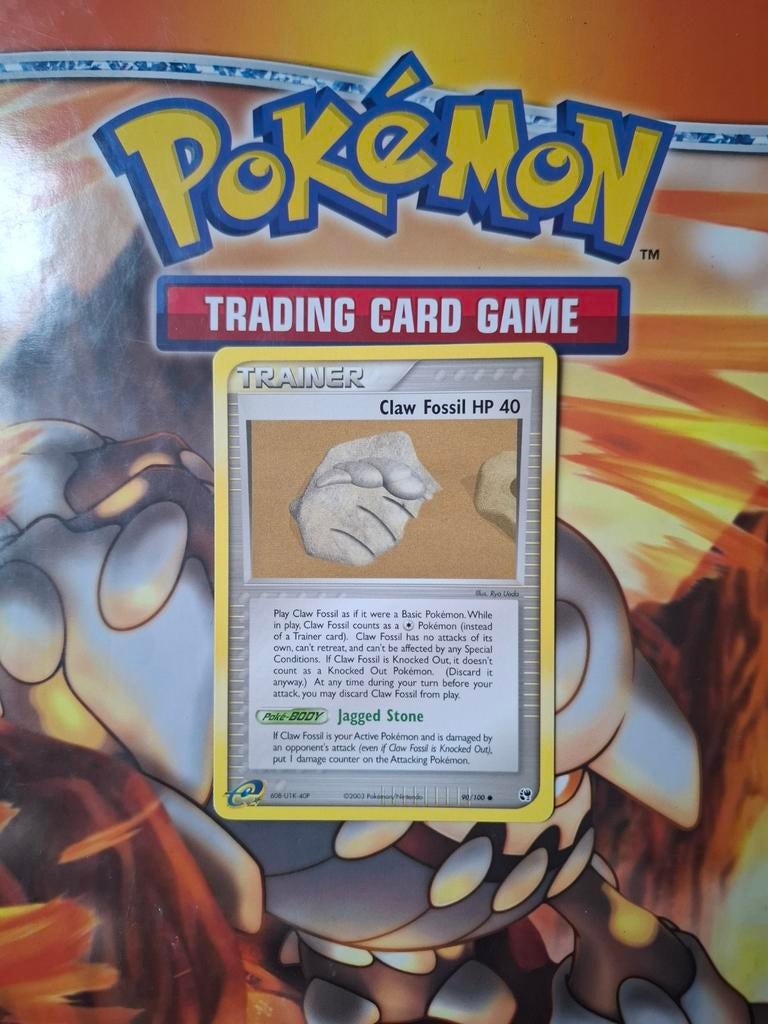Claw fossil 90/100 Ex Sandstorm pokemon kaart, Ophalen of Verzenden, Gebruikt, Losse kaart
