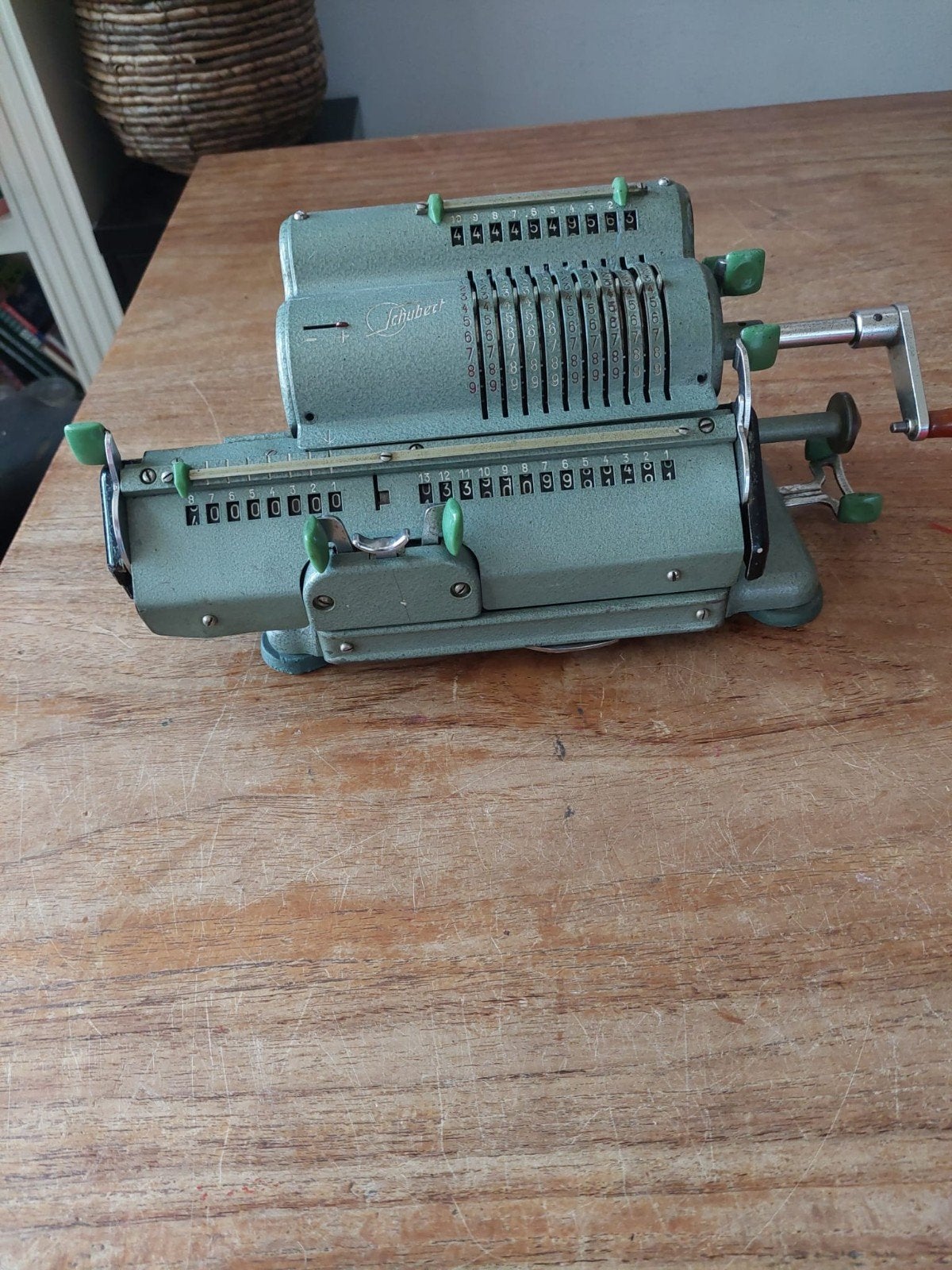 Schubert Mechanische Pinwheel Rekenmachine Type DRV - Defect, Antiek en Kunst, Ophalen of Verzenden