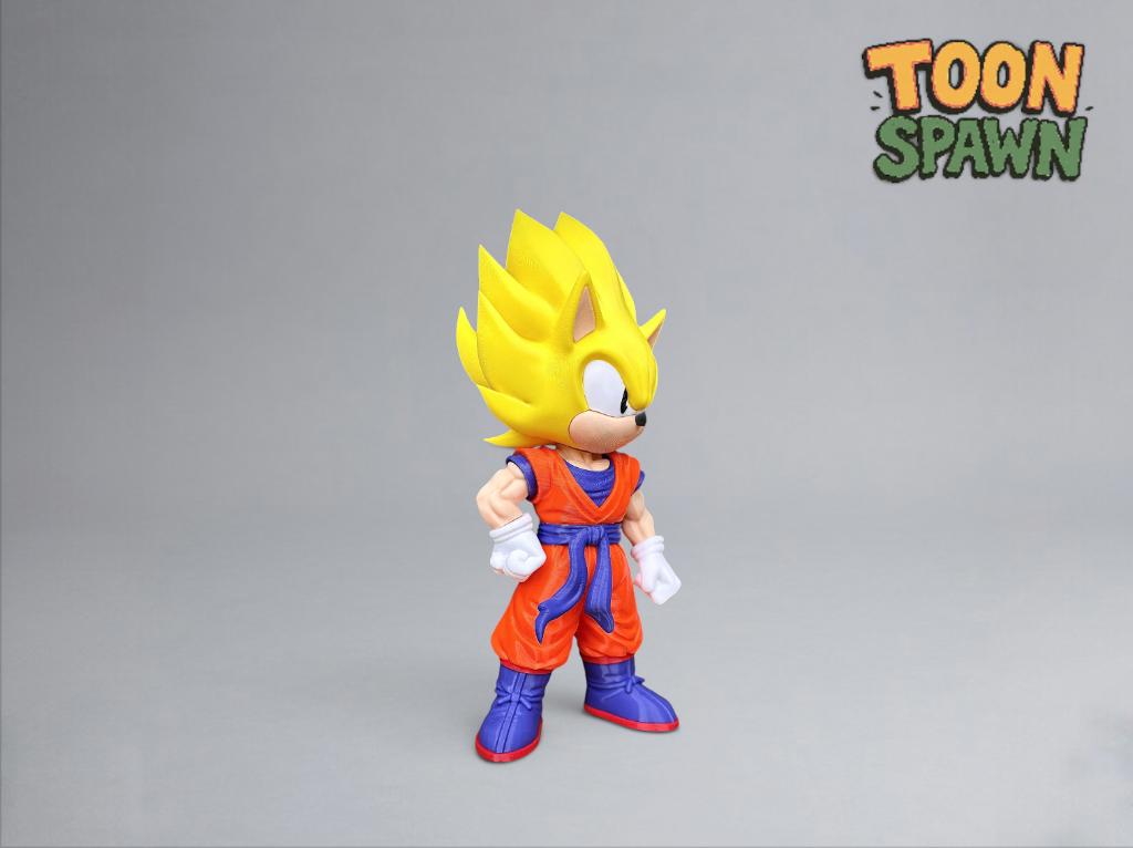 Sonic Goku Beeld 30cm – Unieke Mashup, Ophalen of Verzenden, Nieuw, Fantasy