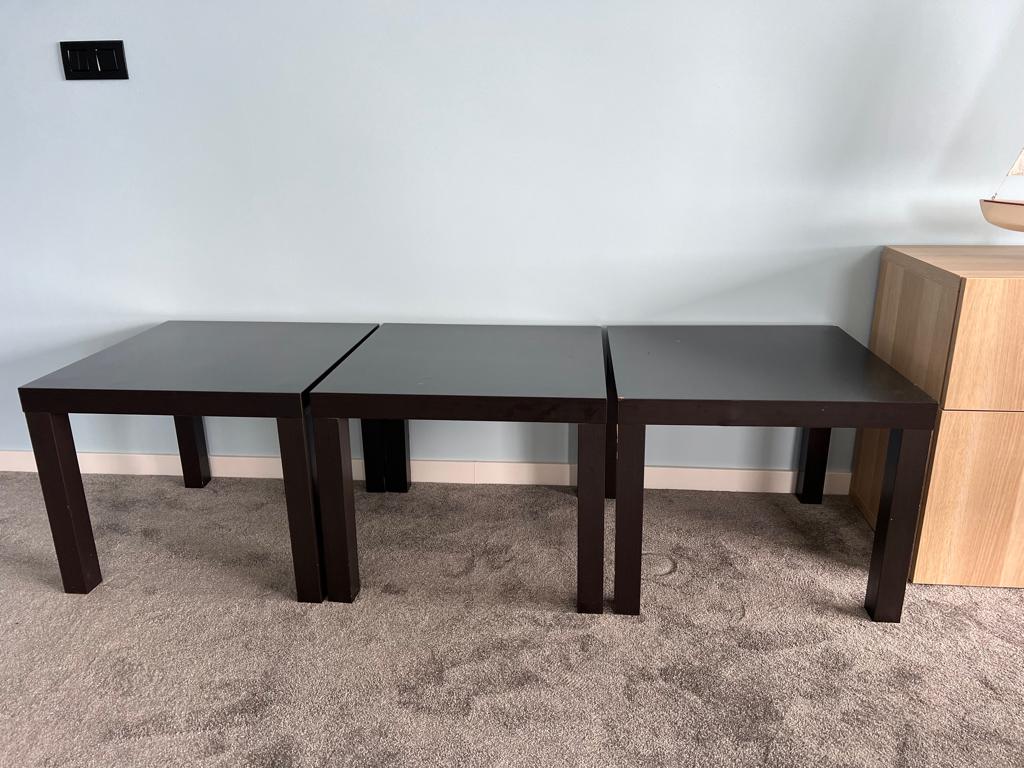 gratis afhalen 3 Ikea tafeltjes, Ophalen, Gebruikt, 50 tot 100 cm, Vierkant