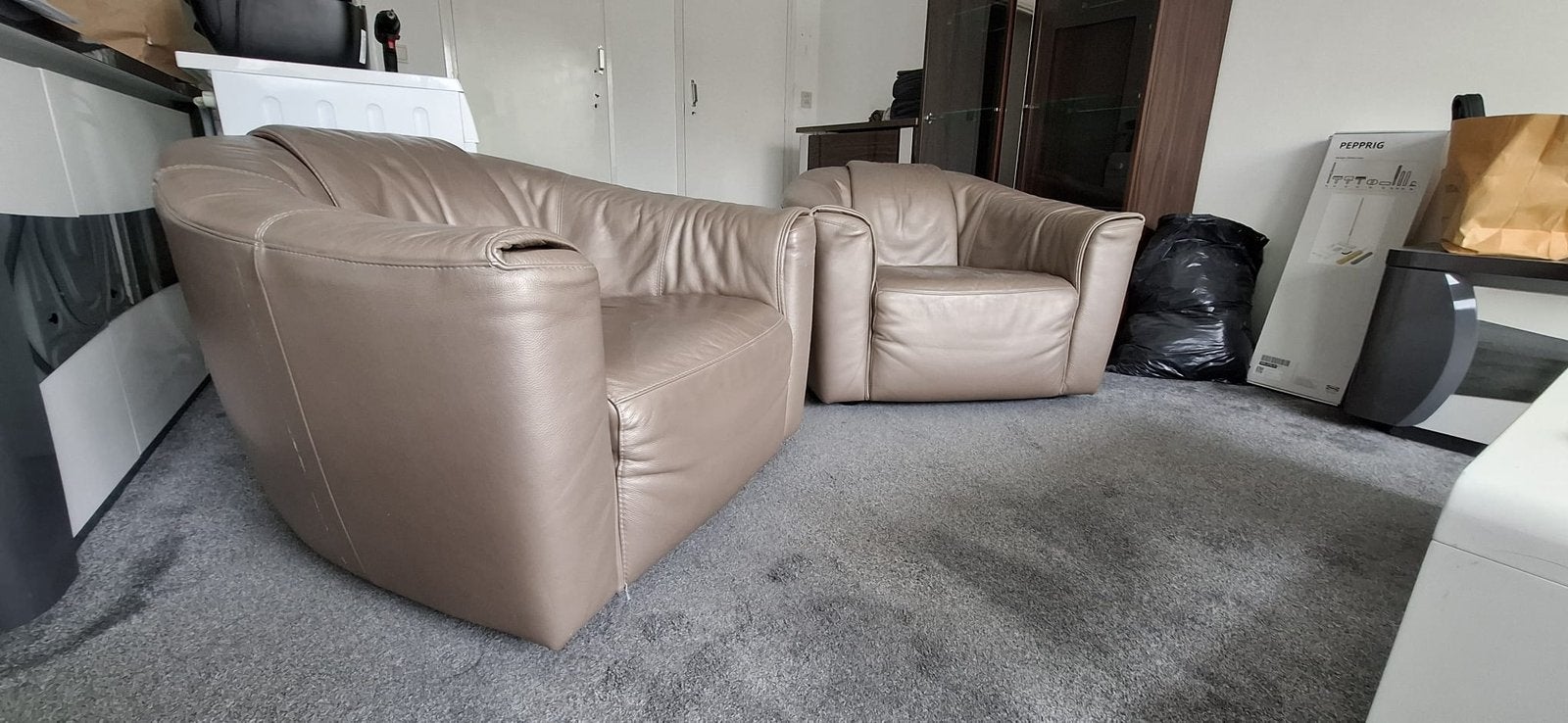 Lederen stoelen, Ophalen, Zo goed als nieuw, Leer