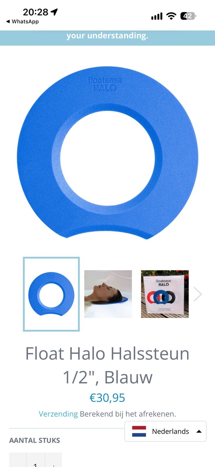 Float Halo Halssteun, Ophalen of Verzenden, Zo goed als nieuw, Overige typen