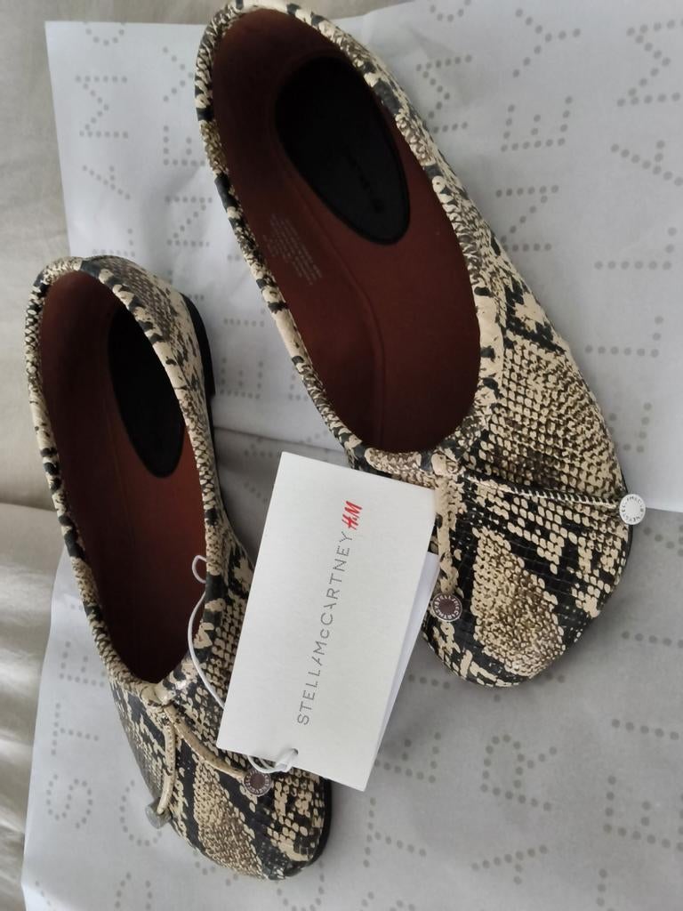 Stella McCartney x H&M Ballerina's Slangenprint Maat 39, Overige kleuren, Nieuw, Stella McCartney x H&M, Ballerina's