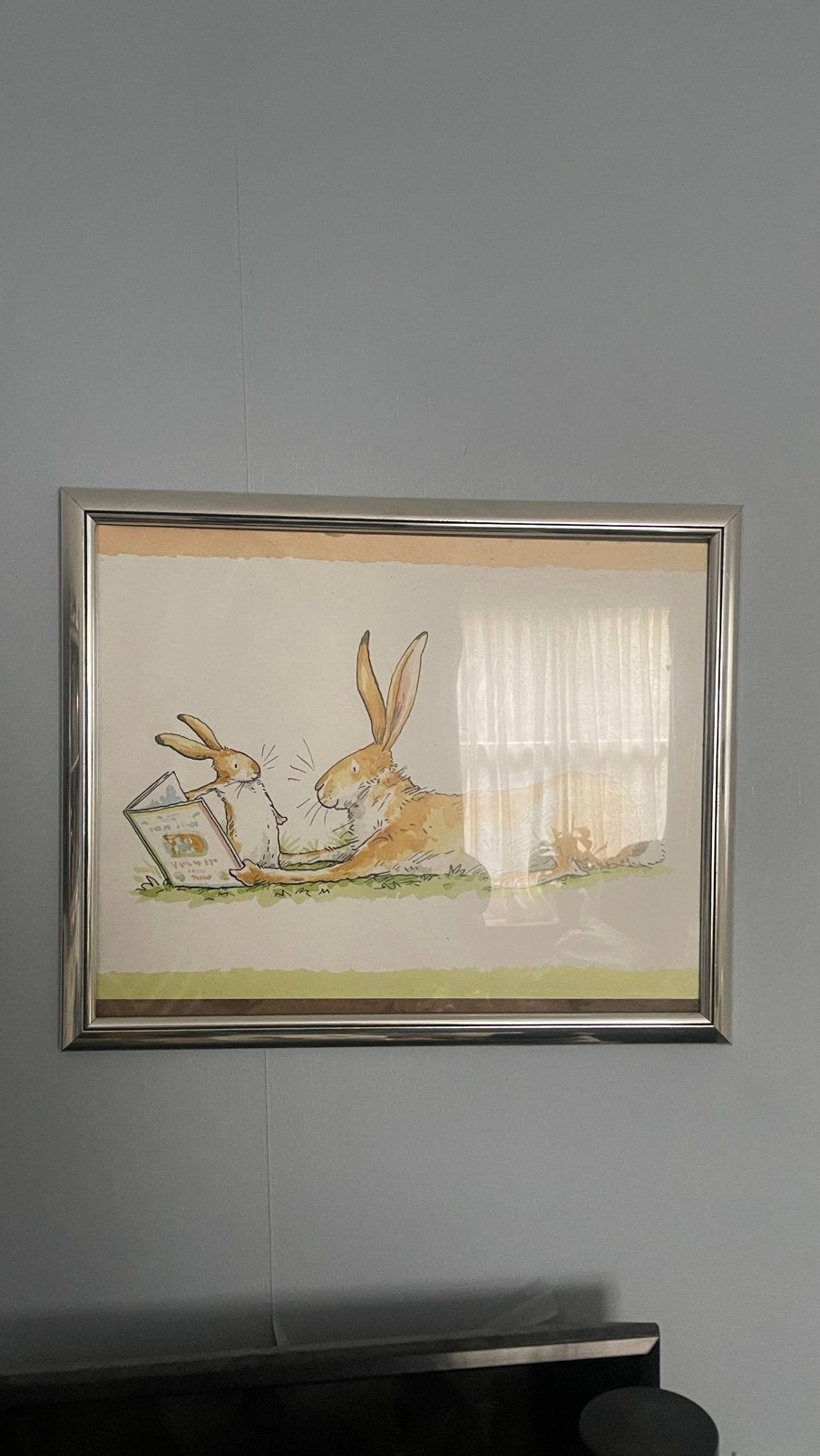 Leuke ingelijste plaat met zilverkleurige lijst, Ophalen of Verzenden