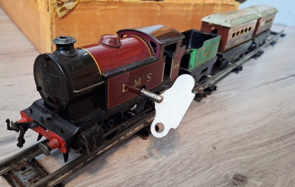 Oude Hornby blikken speelgoedtrein , Ophalen of Verzenden