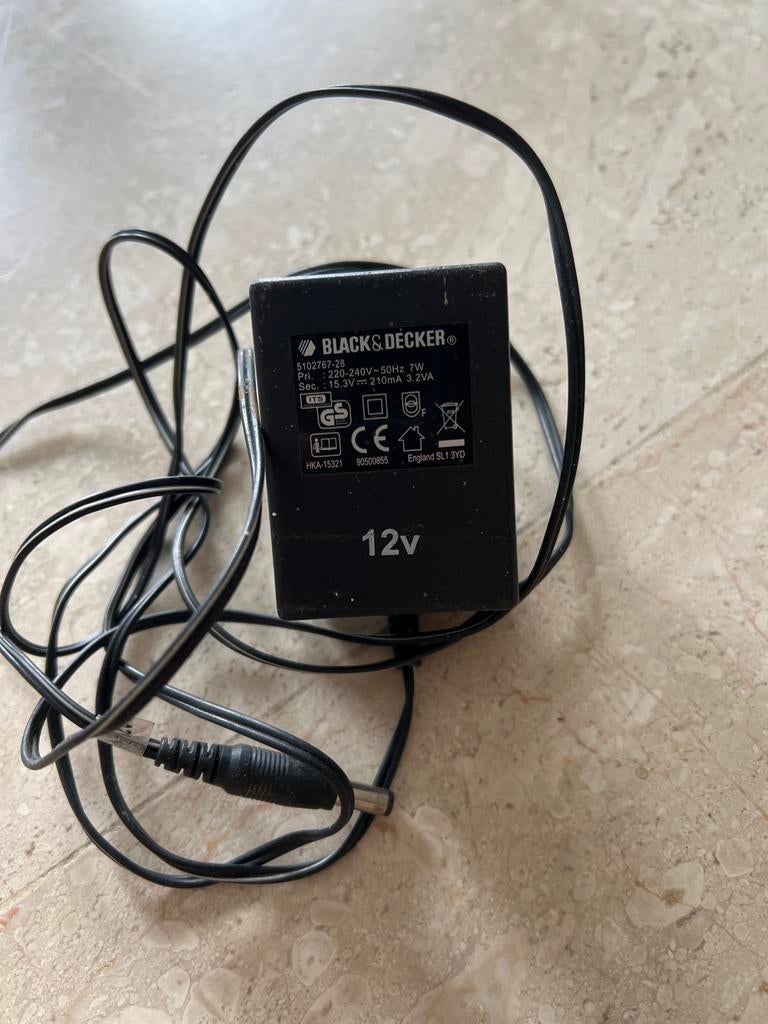 Black & Decker 12V Voedingsadapter (5102767-28), Doe-het-zelf en Verbouw, Elektra en Kabels, Ophalen, Gebruikt, Overige typen