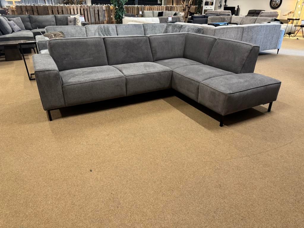Hoekbank Odin L-260 X 195 Grijs stof Direct/LeverbaarE-6021, Huis en Inrichting, Banken | Bankstellen, Ophalen, 250 tot 300 cm