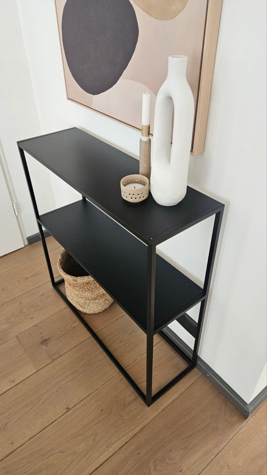 Stijlvolle Zwarte Metalen Sidetable - Modern Design, Huis en Inrichting, Tafels | Sidetables, Ophalen, 50 tot 100 cm, Nieuw, Modern, minimalistisch