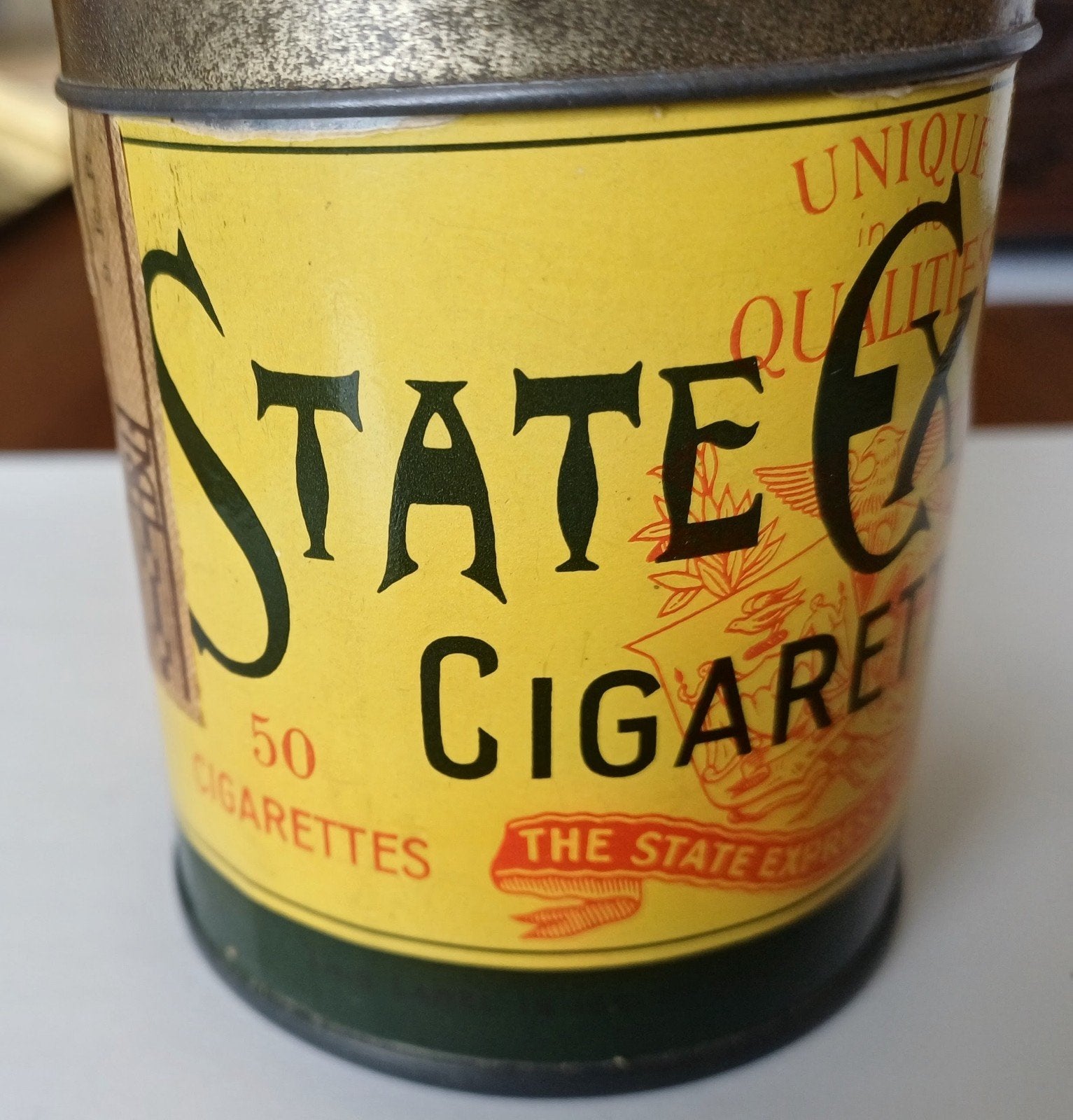 Vintage State Express 555 sigarettenblik – Ardath Tobacco Co, Ophalen, Gebruikt, Tabaksdoos of Verpakking