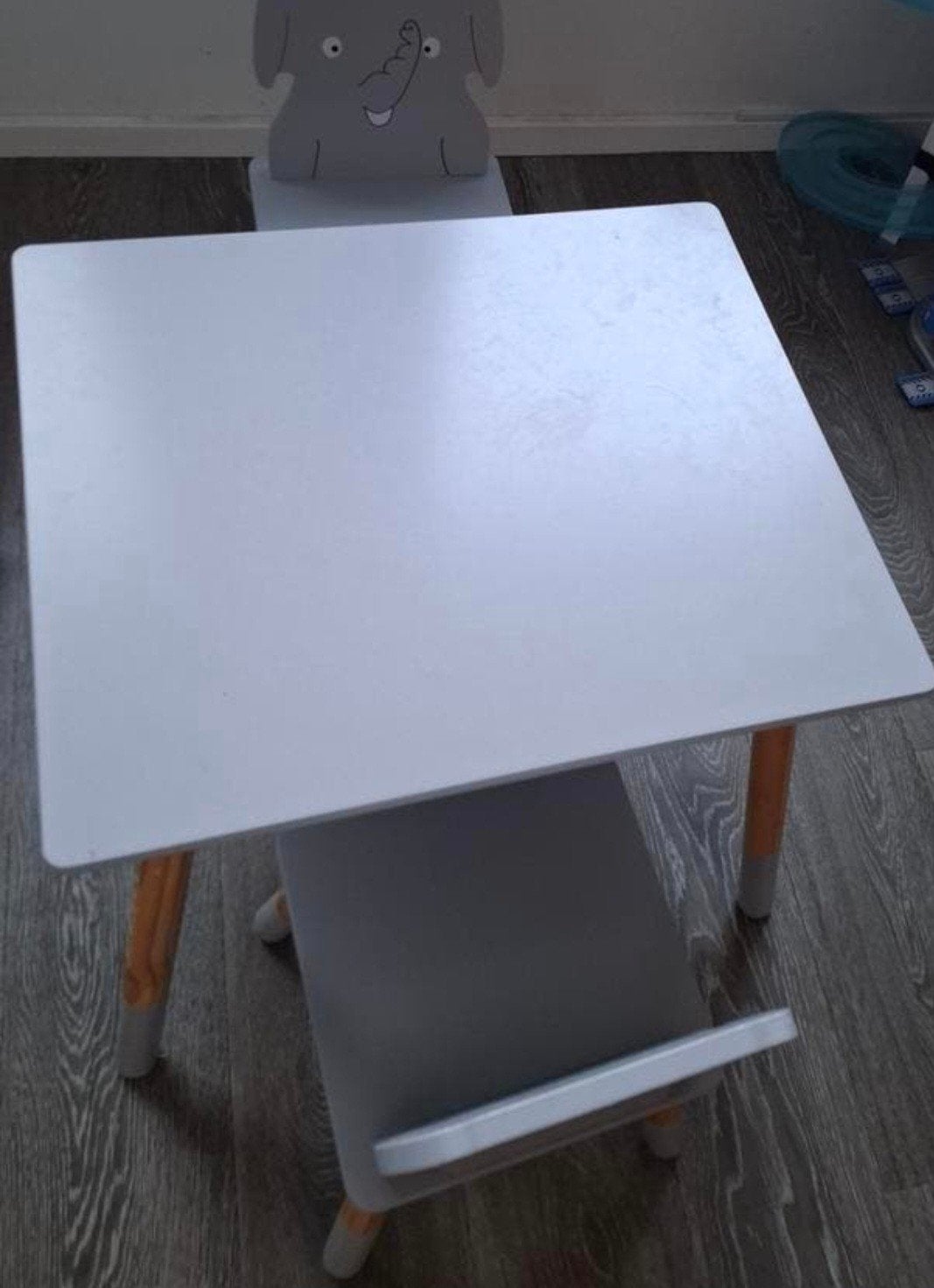 Kinder tafelset: tafel met 2 olifant stoeltjes, Ophalen of Verzenden, Gebruikt, Tafel(s) en Stoel(en)