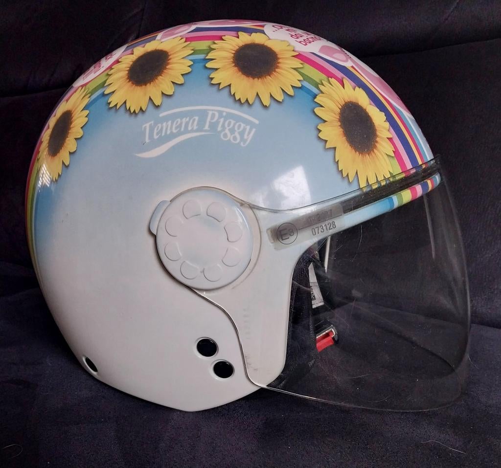 Grappige retro helm E3 TENERA PIGGY xxs -54, Fietsen en Brommers, Brommerhelmen, Ophalen, Small