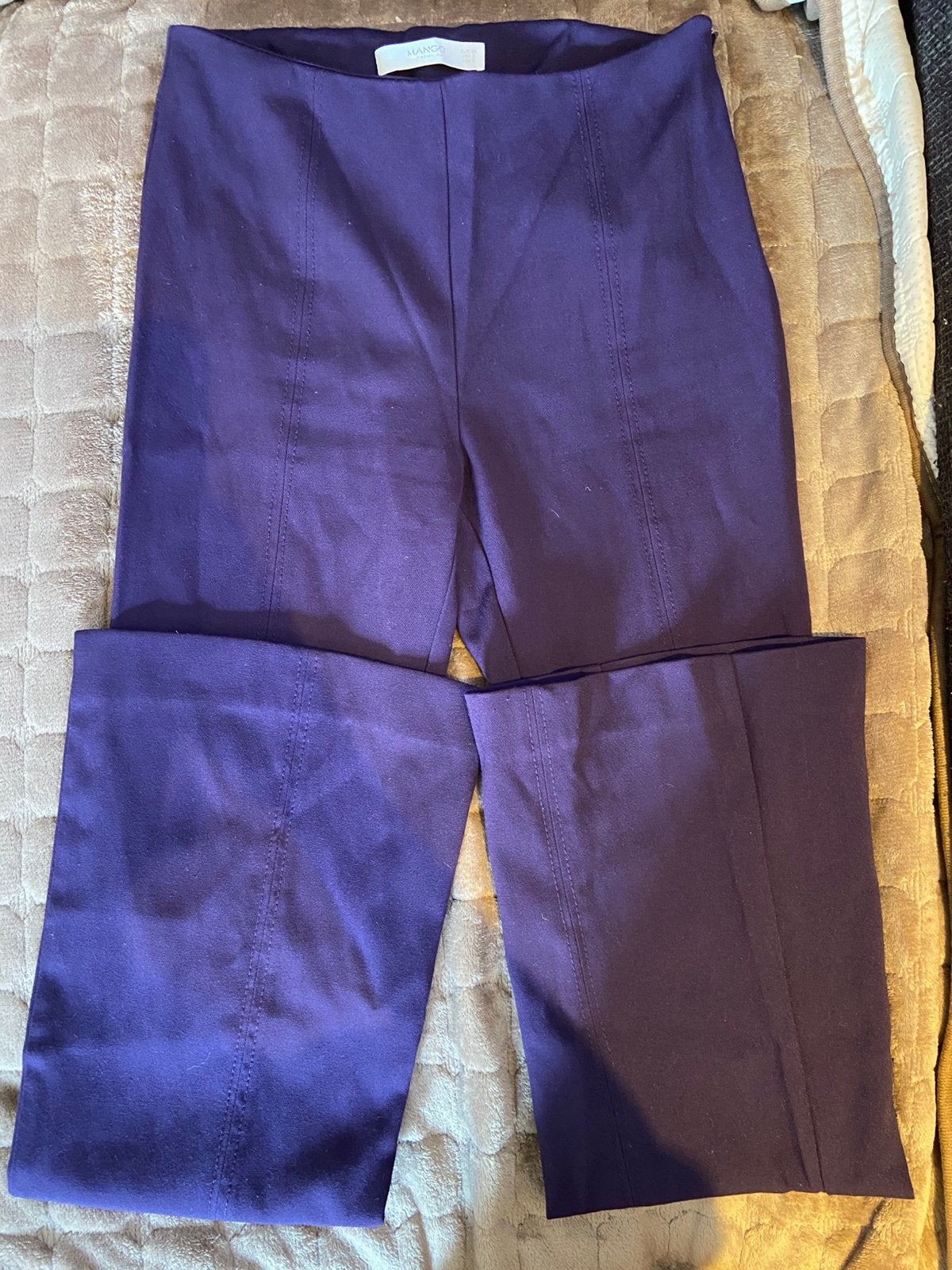 Mango Paarse Flared Broek / Pantalon - Maat 38, Maat 38/40 (M), Verzenden, Paars, Zo goed als nieuw