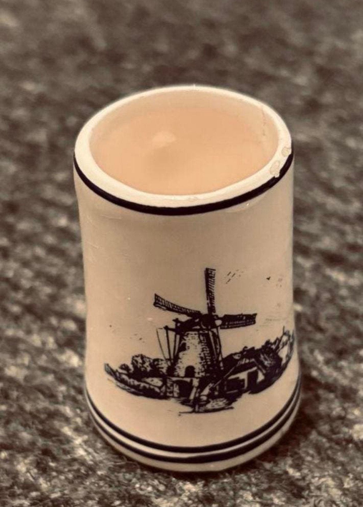 Delfts blauw miniatuur potje met molen - TONS HEERLIJKHEDEN, Antiek en Kunst, Antiek | Porselein, Ophalen of Verzenden