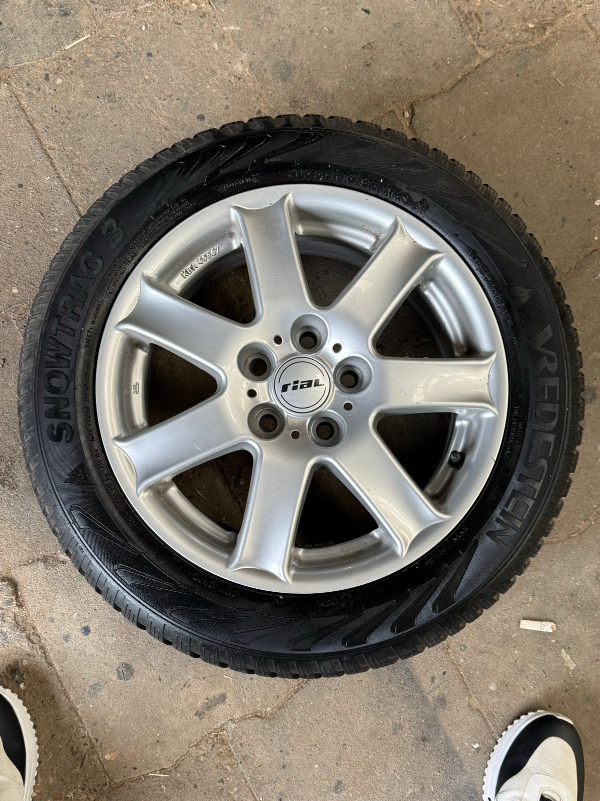 Vredestein Snowtrac 3 winterbanden op Rial velgen 5x112, Gebruikt, 16 inch, Banden en Velgen, Personenwagen