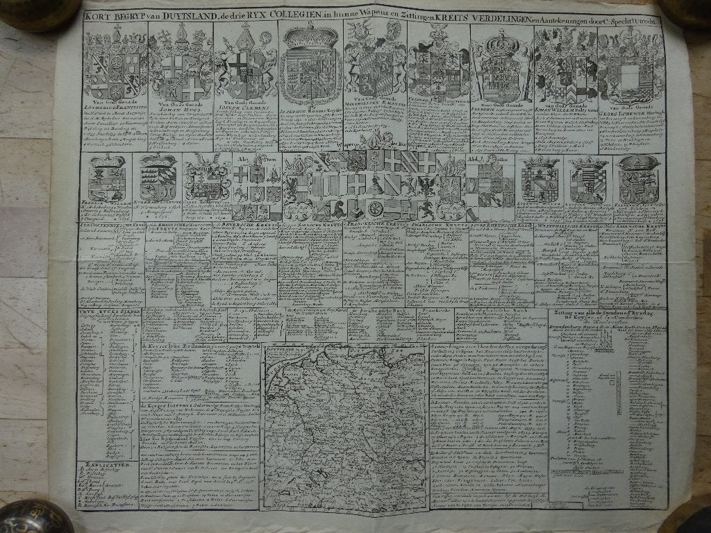 Antieke geschiedkundige kaart Duitsland, Gelezen, Caspar Specht, Voor 1800, Ophalen of Verzenden