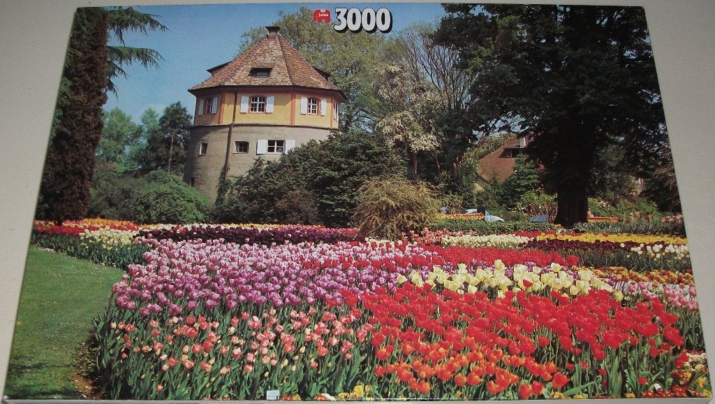 Puzzel *** TULPENTUIN *** 3000 stukjes Jumbo, Hobby en Vrije tijd, Ophalen of Verzenden, Meer dan 1500 stukjes, Zo goed als nieuw