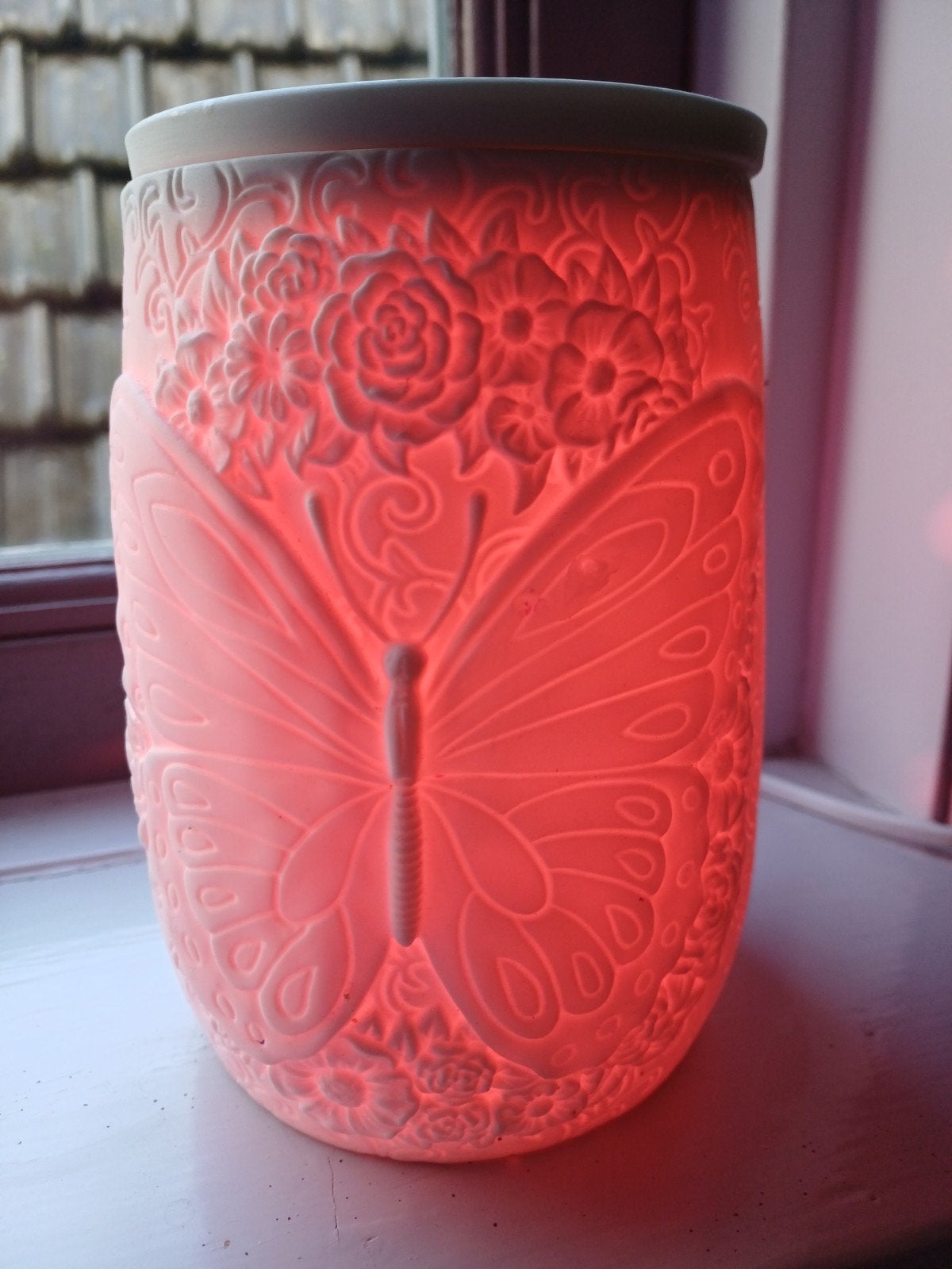Scentsy warmer met prachtige vlinder, Ophalen of Verzenden, Beige, Steen/keramiek