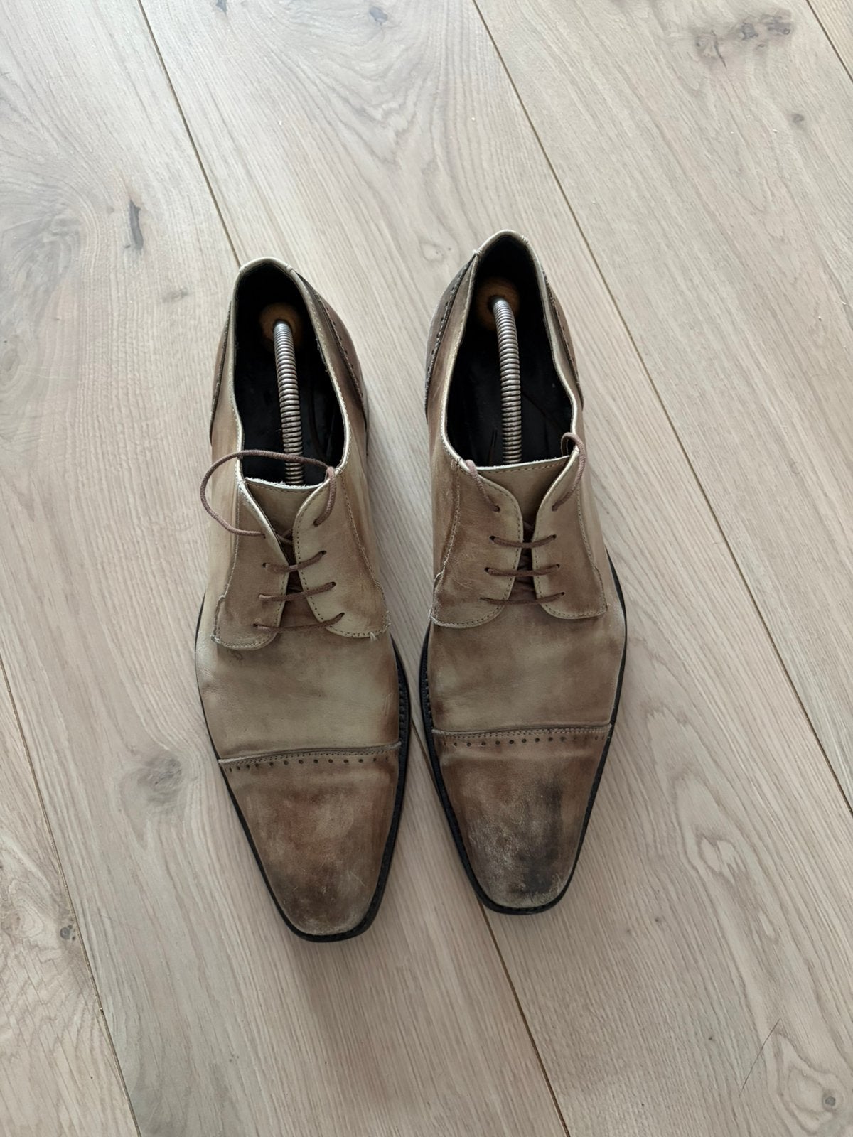 Oxford heren zand / bruin patina maat 46, Bruin, Ophalen of Verzenden, Zo goed als nieuw, Veterschoenen