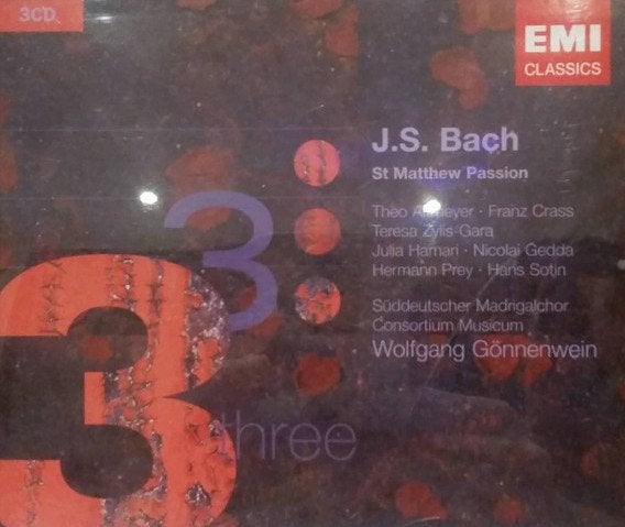 BACH St Matthew Passion 3 - CD BOX GEDDA PREY GÖNNENWEIN EMI, Boxset, Overige typen, Ophalen of Verzenden, Zo goed als nieuw
