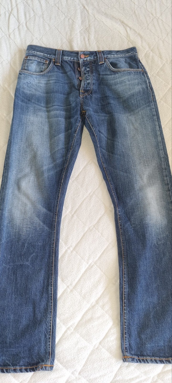 Nudie Jeans Easy Emil Organic Deep Ink W32 L32, Nudie Jeans, Blauw, W32 (confectie 46) of kleiner, Ophalen of Verzenden