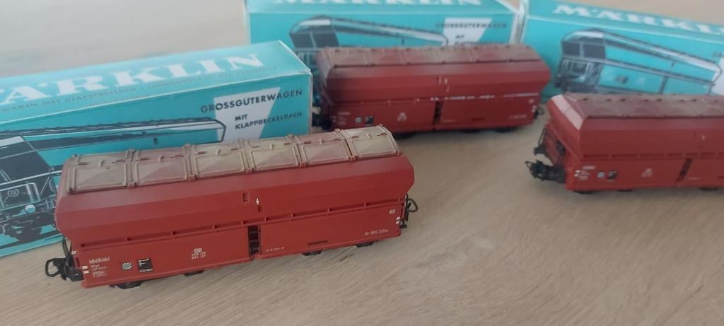 3 Märklin DB grootvolumewagens+klepdeksels artnr 4626 in ovp, Wisselstroom, Wagon, Ophalen of Verzenden, Zo goed als nieuw