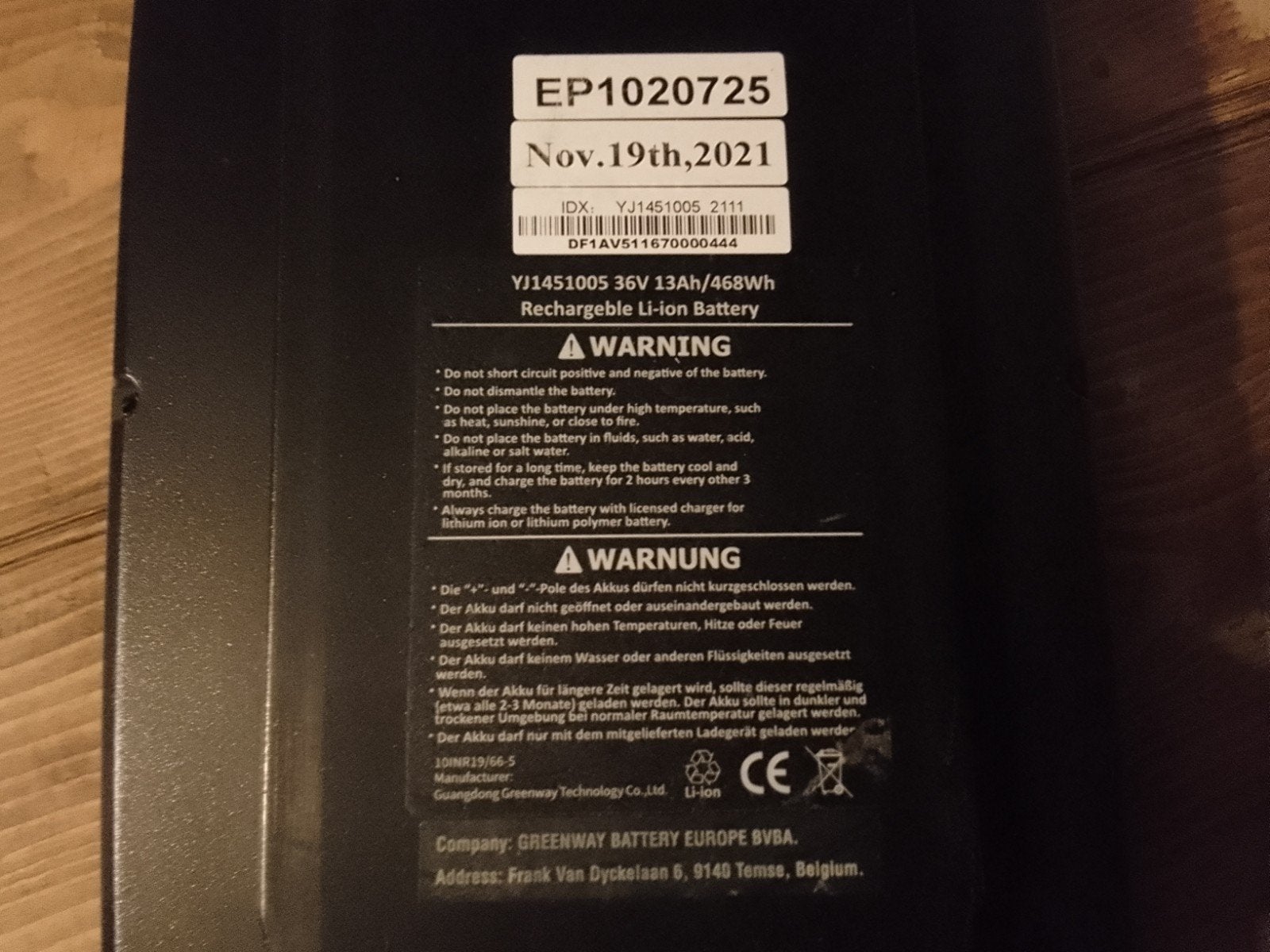 fiets accu batterij 36 volt 13 ah voor vele merken., Zo goed als nieuw